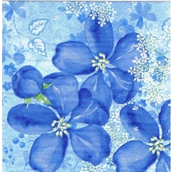Serwetka do decoupage -327- niebieskie kwiaty
